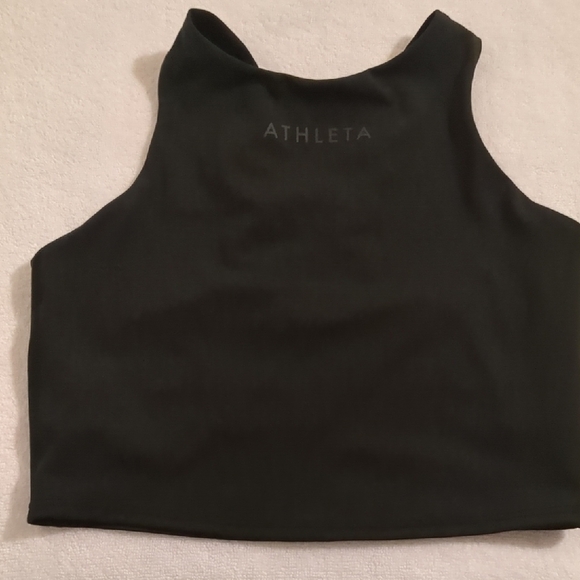 Athleta Black Fitted Crop Tank Top - Picture 3 of 4